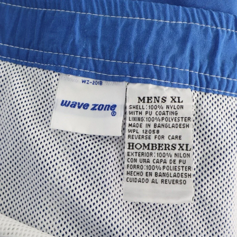 Wave Zone Swim Trunks w/ Liner Mens Sz XL Blue Drawstring Pockets Stretch Waist‎